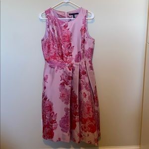 WHBM Size 8 embroidered pink flower dress